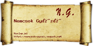 Nemcsok Győző névjegykártya